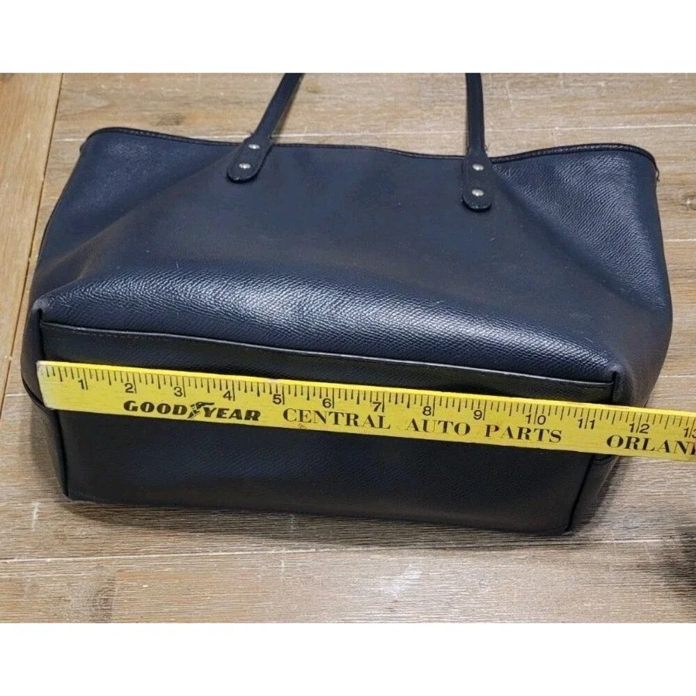 Coach Black Leather Tote Bag Shoulder Bag Gold Logo Large Classic